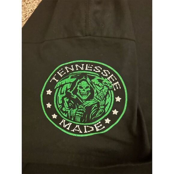 Men's Black T-Shirt M Wraith Nation Green Line American Flag Graphic - Picture 3 of 5